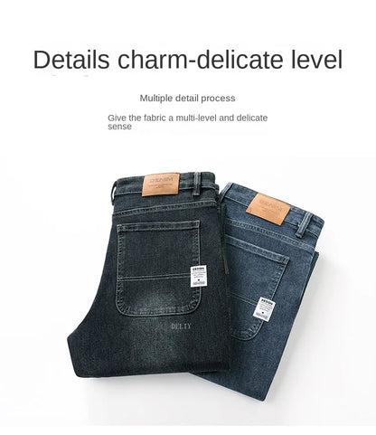 2026 New Y2K  Autumn and Winter Baggy  Jeans Men's  Loose Straight Wide-leg Business Trousers Mens Clothing