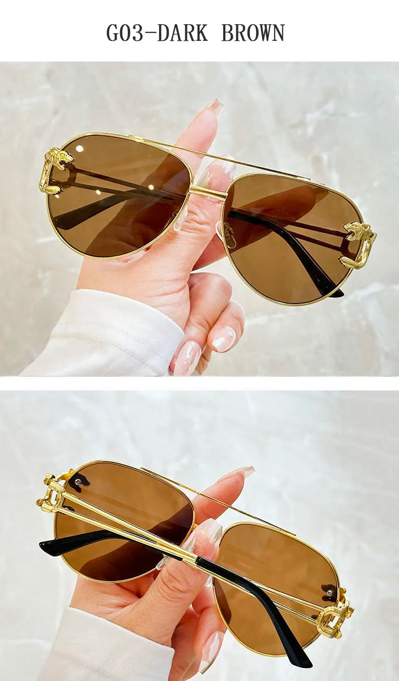 Luxury Sunglasses Women 2025 Fashion Glasses Vacation Oval Sunglass Luxe Femme Lunette Soleil Femme Lentes De Sol Mujer Vintage