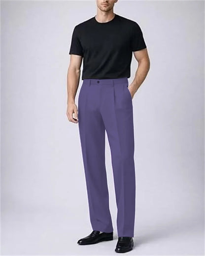 Men's Premium Pleated Wide-Leg Dress Pants Versatile Formal Casual Trousers Chinos Business Daily Office Banquet Wedding Summer