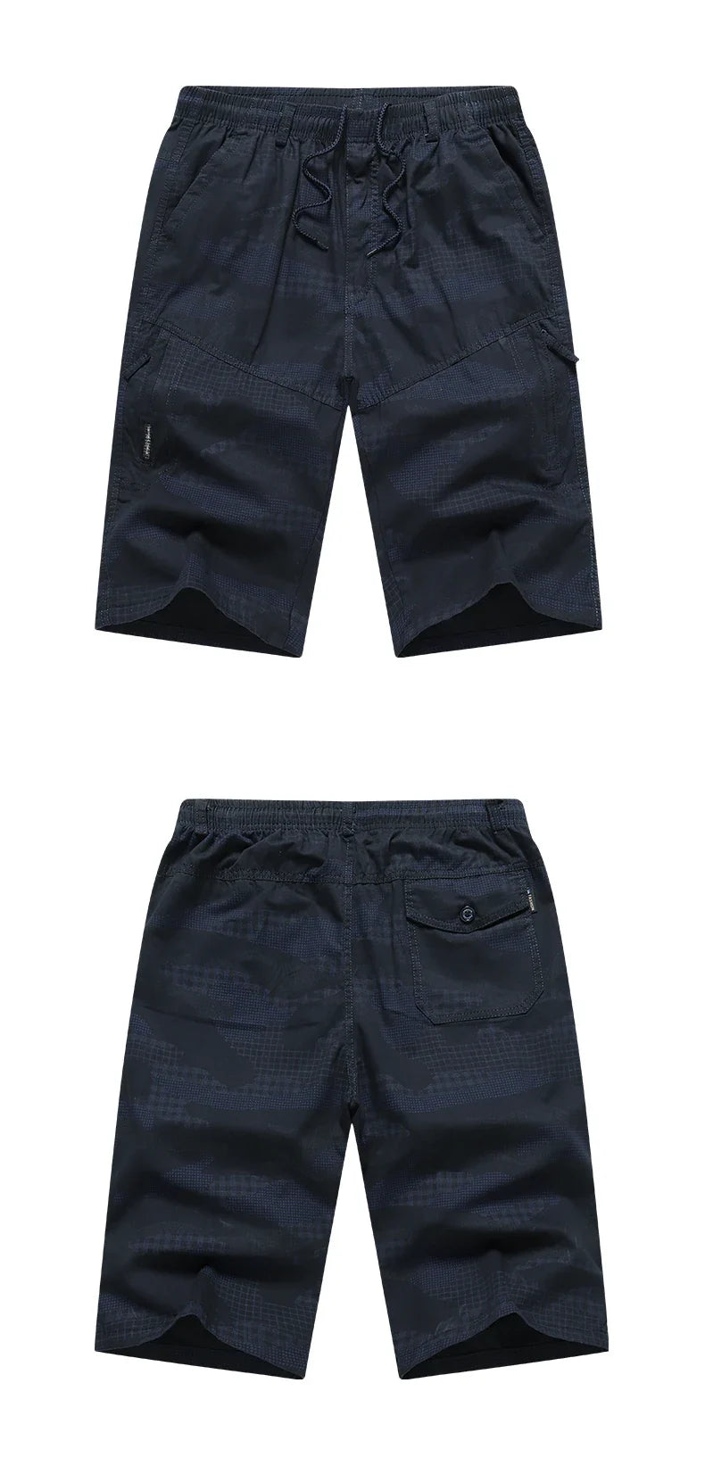 Classic Cargo Shorts Men Zipper Pocket Casual Knee Shorts Loose Straight Cotton Work Shorts Man Clothes
