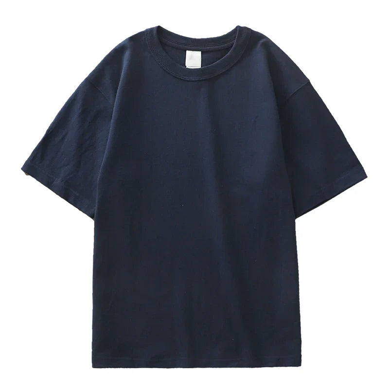 11.2oz Heavyweight 100% Cotton T-Shirt Men's Casual Solid Color Short-Sleeved White CrewNeck Thick Tops Unisex.