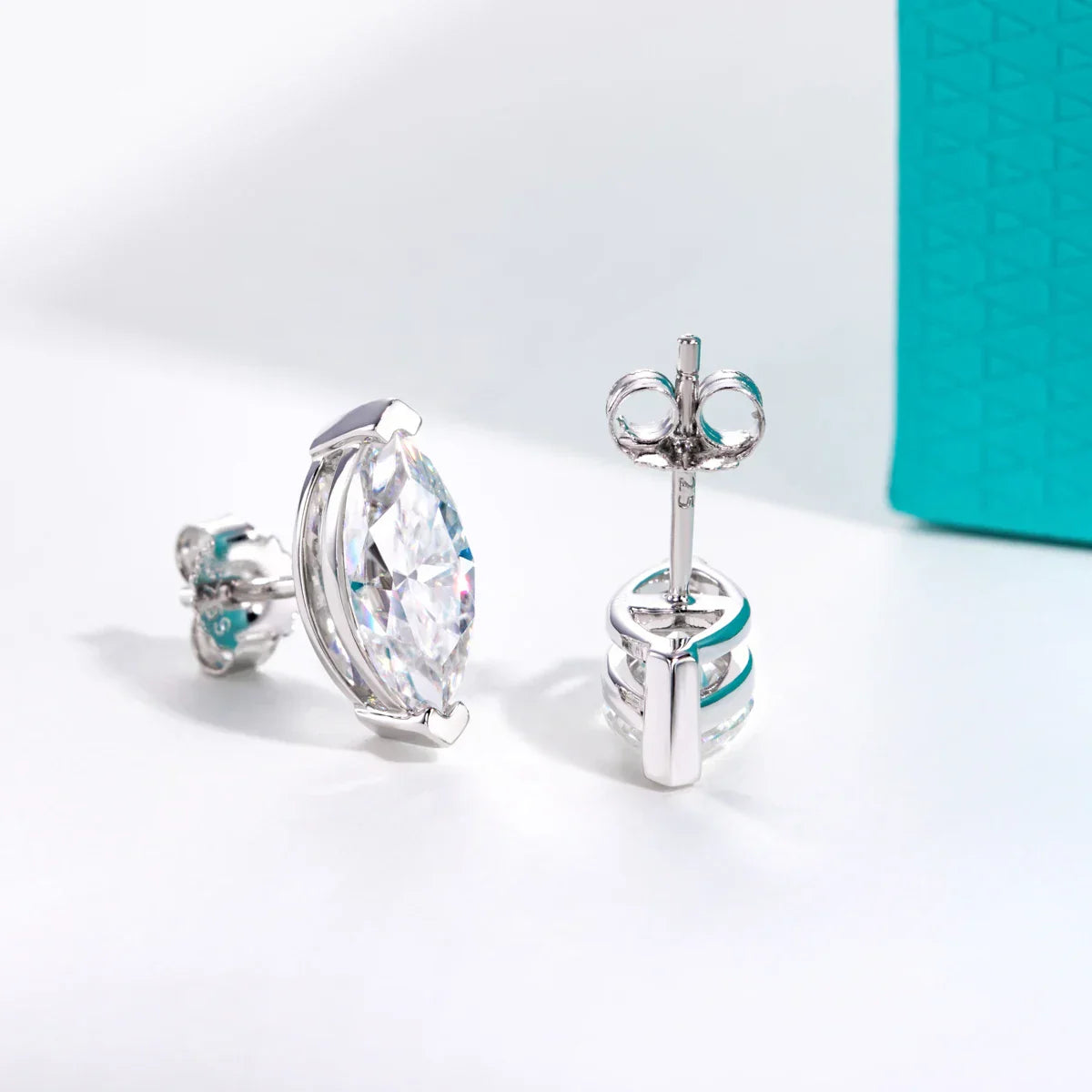 1cttw-6cttw Marquise Moissanite Earrings 925 Sterling Silver D Color VVS1 Moissanite Classic Stud Earring for Woman