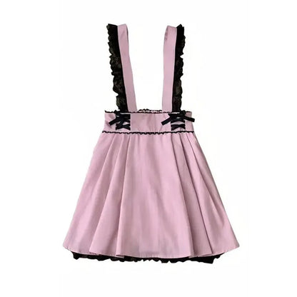 Japanese Gothic Y2k Lolita Skirt Women Elegant Sweet Lace Ruffles Ribbon Bandage Mini Skirts Girls Sexy Cute Punk Party Skirt