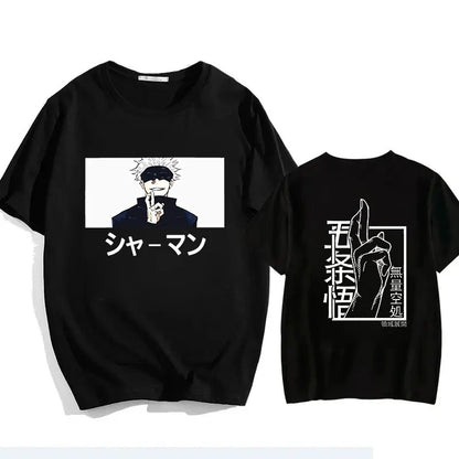 Jujutsu Kaisen Satoru Gojo Unisex Pure Cotton T-shirt 2026 Summer Anime Print Round Neck Casual Parent-child Short Sleeved Top
