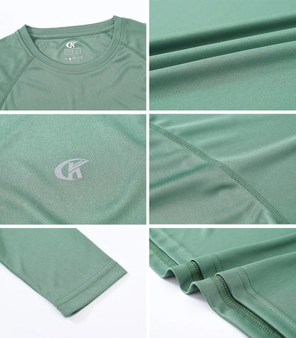 Men UPF 50+ Long Sleeve T-Shirt, Rash Guard Breathable Tops, Pullover Shirt for Sport Fishing Hiking Running Beach Surfing