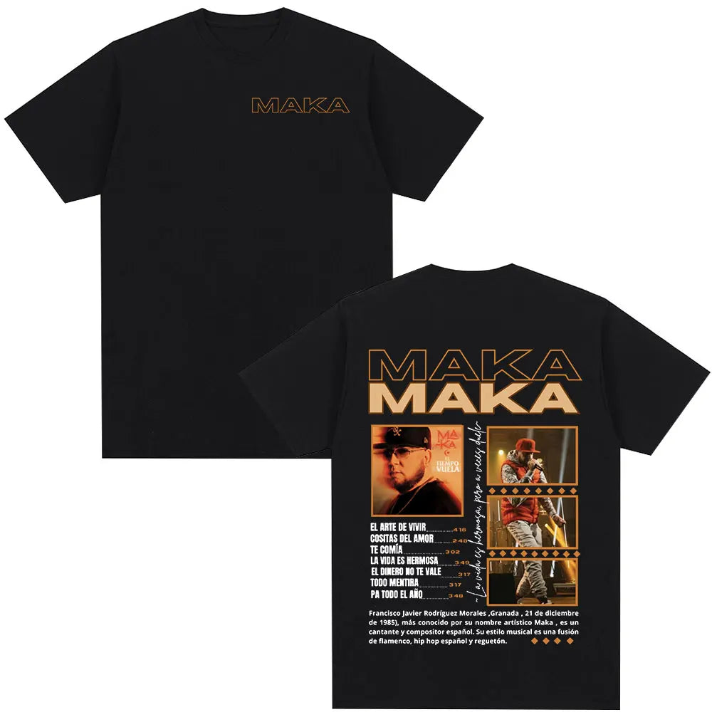 Rapper Maka Aura 2025 Tour Merch T Shirts Men Women Fashion Vintage Street T-shirt Casual Cotton Short Sleeve T Shirt Streetwear