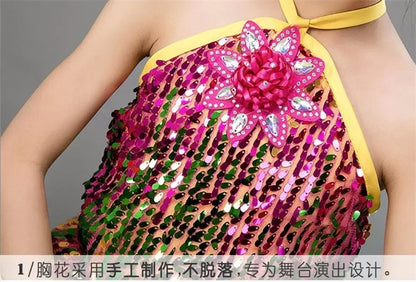 Summer Stage Princess Girls Casual Dresses Sequin Tutu Children Costume Robe Fille Party Baby Clothing Dance Kids Dress Vestidos