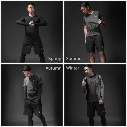 Men's Tracksuit Gym Fitness Running 5 Pcs/Set Quick Dry Sweat-absorb Compression Sport Suit Clothes Jogging Sport Wear