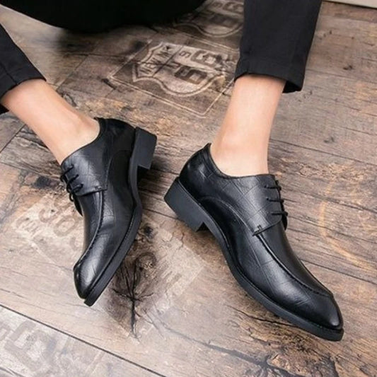 Men's British Style Leather Shoes Korean Version Pointed Toe Business Formal Trendy Versatile