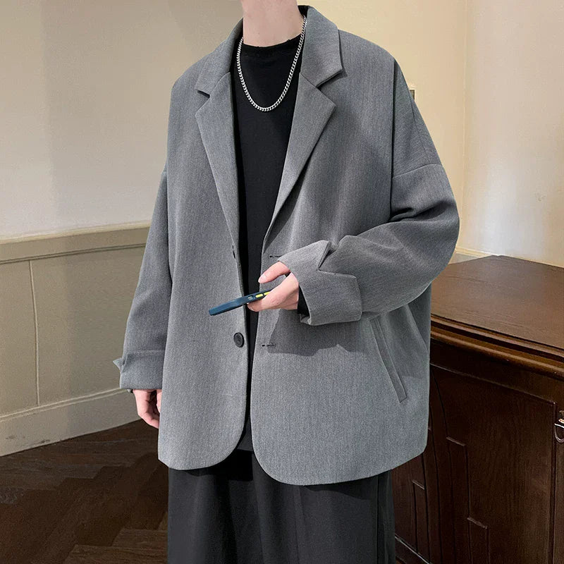 Spring Summer Men Formal Blazers Men Korean Fashion Loose Casual Dress Jacket Men Harajuku Social Suit Jacket Clothing
