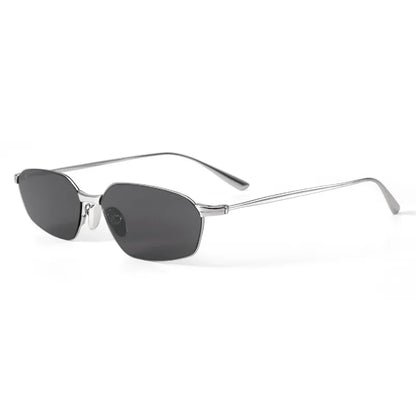 Fashion New Polygon Pure Titanium Outdoors Sun Protection Sunglasses High-quality Ultra Light Frame Support Prescription Lenses