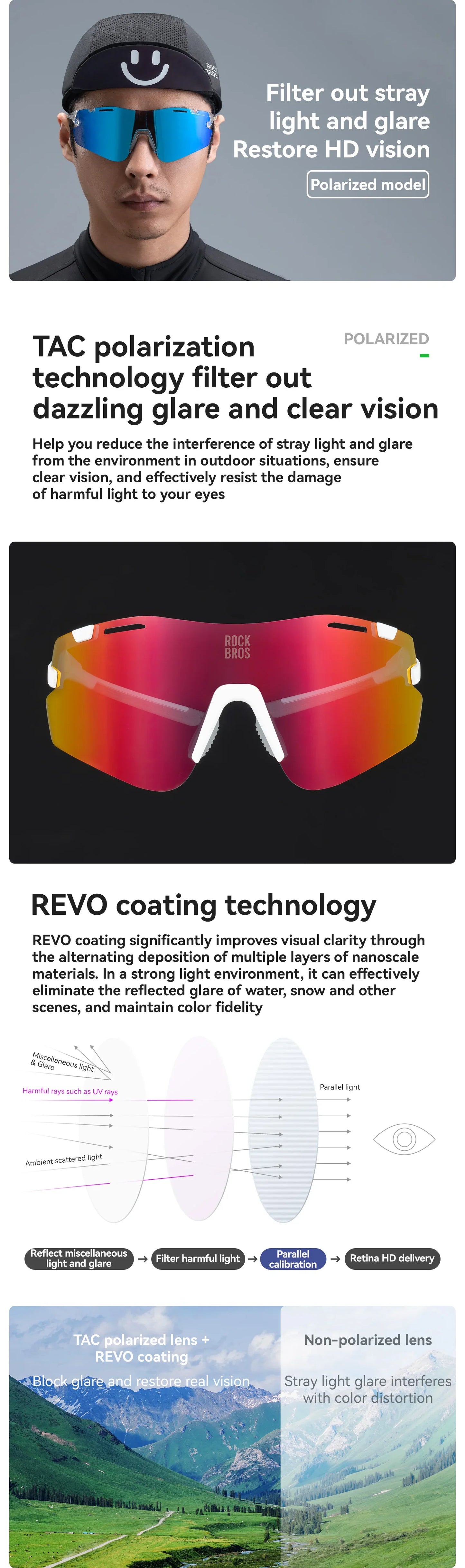 ROAD TO SKY Photochromic Cycling Glasses Bike Polarized Outdoor Sports Sunglasses MTB Eyewear UV400 Bicycle Goggles