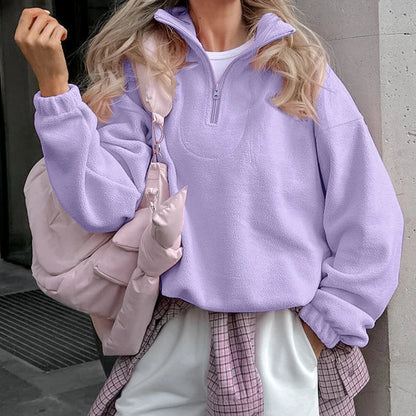 Original Pink Winter Lamb Fleece Hoodie Women Zipper Lapel Pullover флисовая кофта женская кофта женская