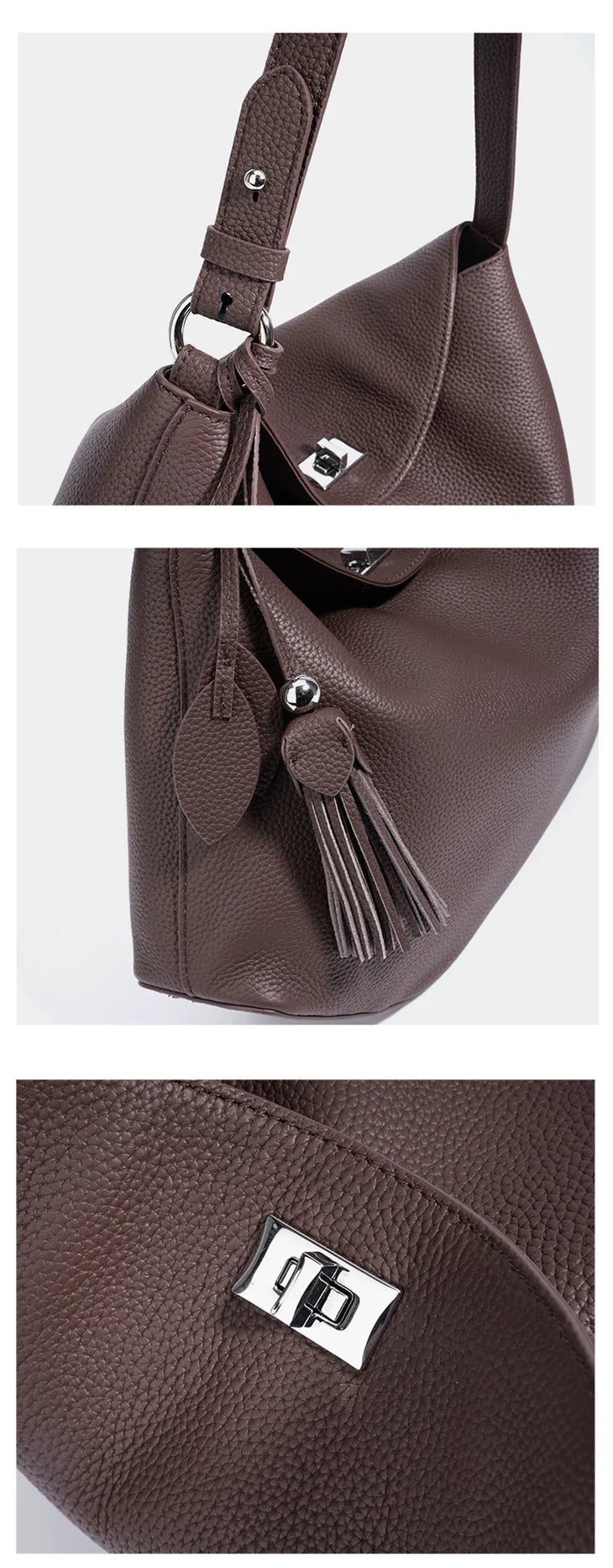 2026 Hot Top Grain Leather Spacious Tote Bag Fashionable Underarm Single Shoulder Crossbody Bag Women Chic Shopping Hobo Handbag