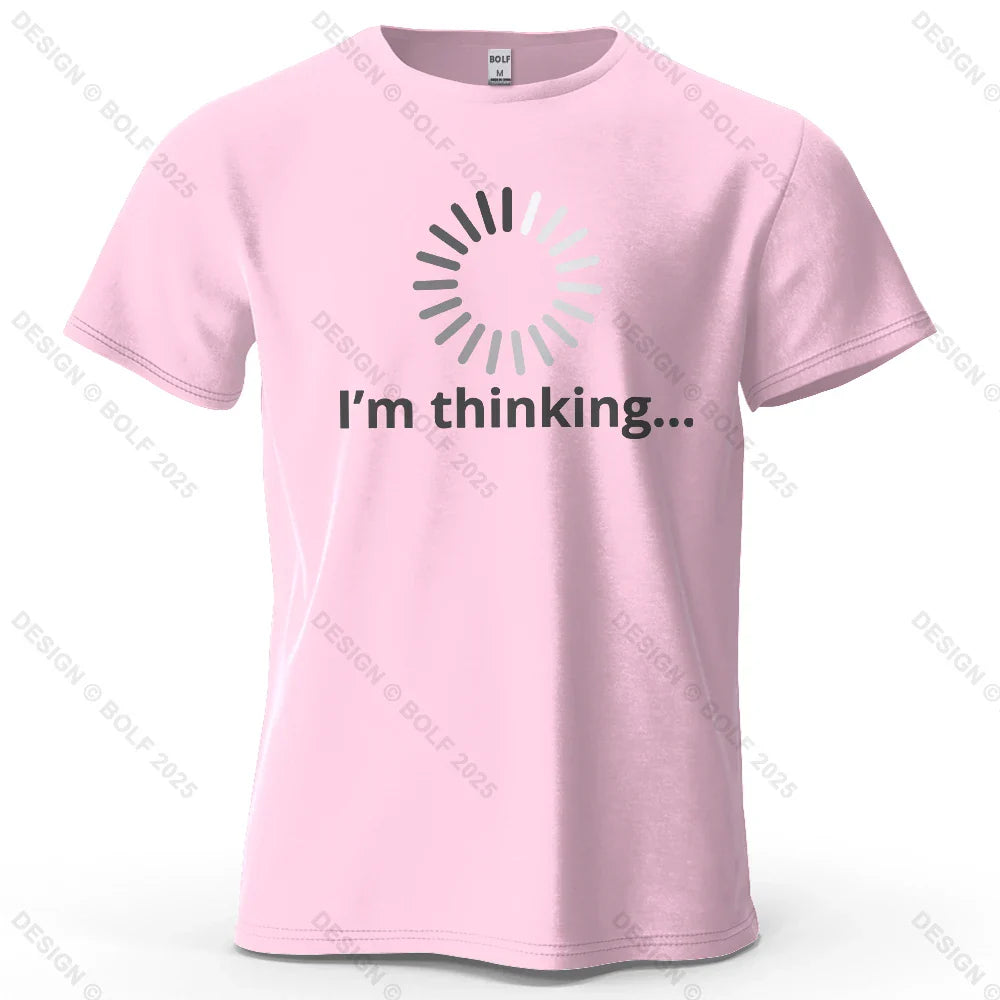 I'm Thinking Creative Printed Men's T-Shirt 100% Cotton Oversized Daily Graphic Tees for Women Tops Tees Casual Streetwear