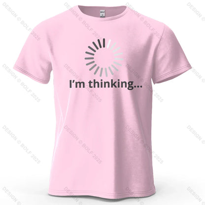 I'm Thinking Creative Printed Men's T-Shirt 100% Cotton Oversized Daily Graphic Tees for Women Tops Tees Casual Streetwear
