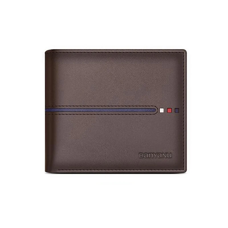 Protection Men Leather Wallet Business Small Cowhide Purse for Men Fashion Father Gifts