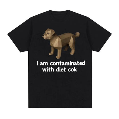 I Eat Cement Cursed Cat Funny Meme T Shirt for Men Women Fashion Casual Short Sleeve T Shirts Male Oversized Cotton T-shirt Tops