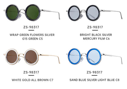 Round Steampunk Sunglass Men Vintage Punk Sunglasses Women Trendy Retro Fashion Glasses Gafas De Sol Hombre Lunette Soleil Femme