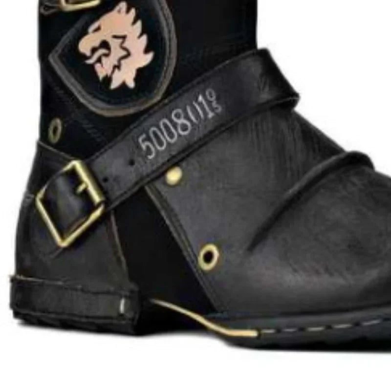 New Round Toe European and American Retro Men's Leather Boots Men's Shoes Men's Boots Plus Size 2023