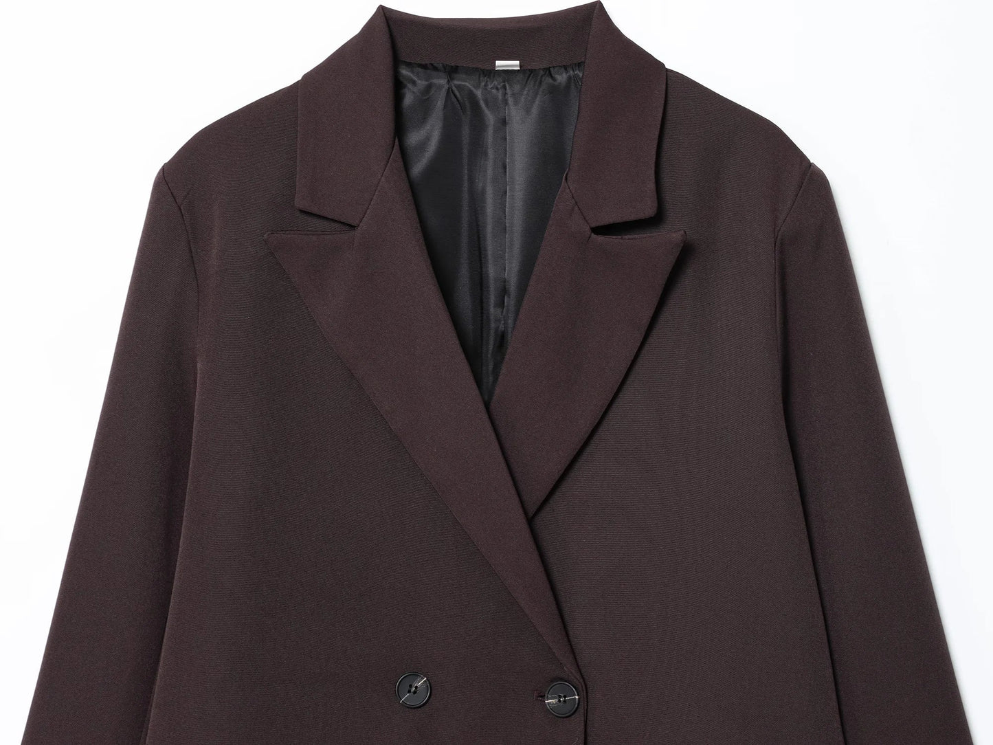 Elegant Double Breasted Suit Women Trendy Commute Lapel Blazer Coat 2026 Spring Summer Minimalist Office Lady Blazer
