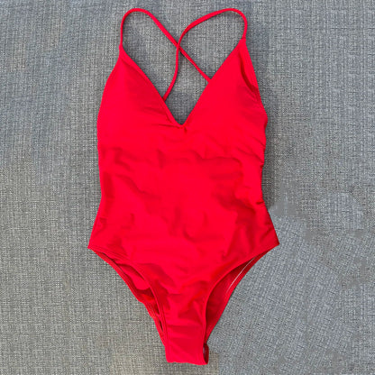 Solid One Piece Swimsuit Women Swimwear 2025 New Bikini Sexy Bodysuit Plus Size Bathing Suit Swimming Suit maillot de bain femme