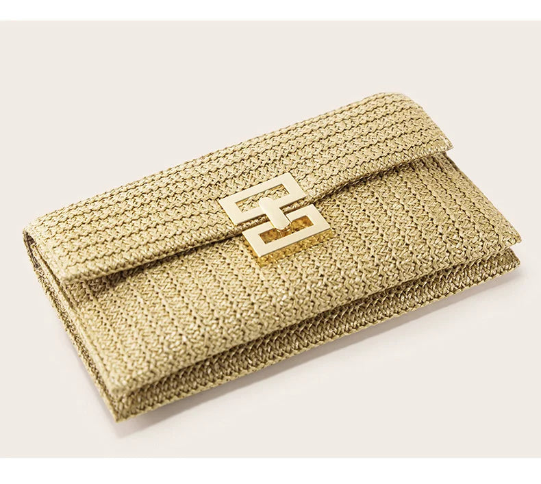 Fashion Women F;ap Clutch Bag Party Straw Day Clutches Purse Handbag Female Woven