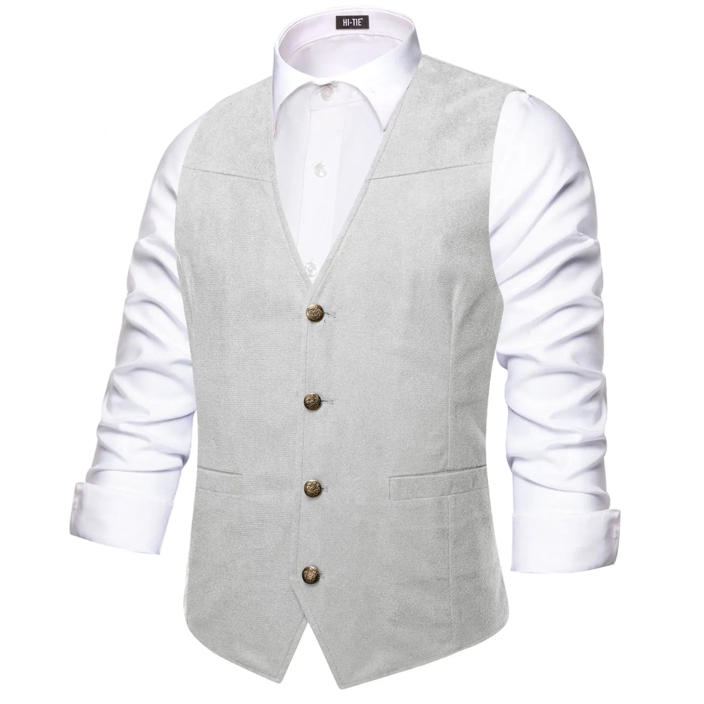 Luxury Men Vest Suede Fabric Solid Waistcoat Casual Fit High Quality Wedding Business Beige Brown Black Red Green Silvery