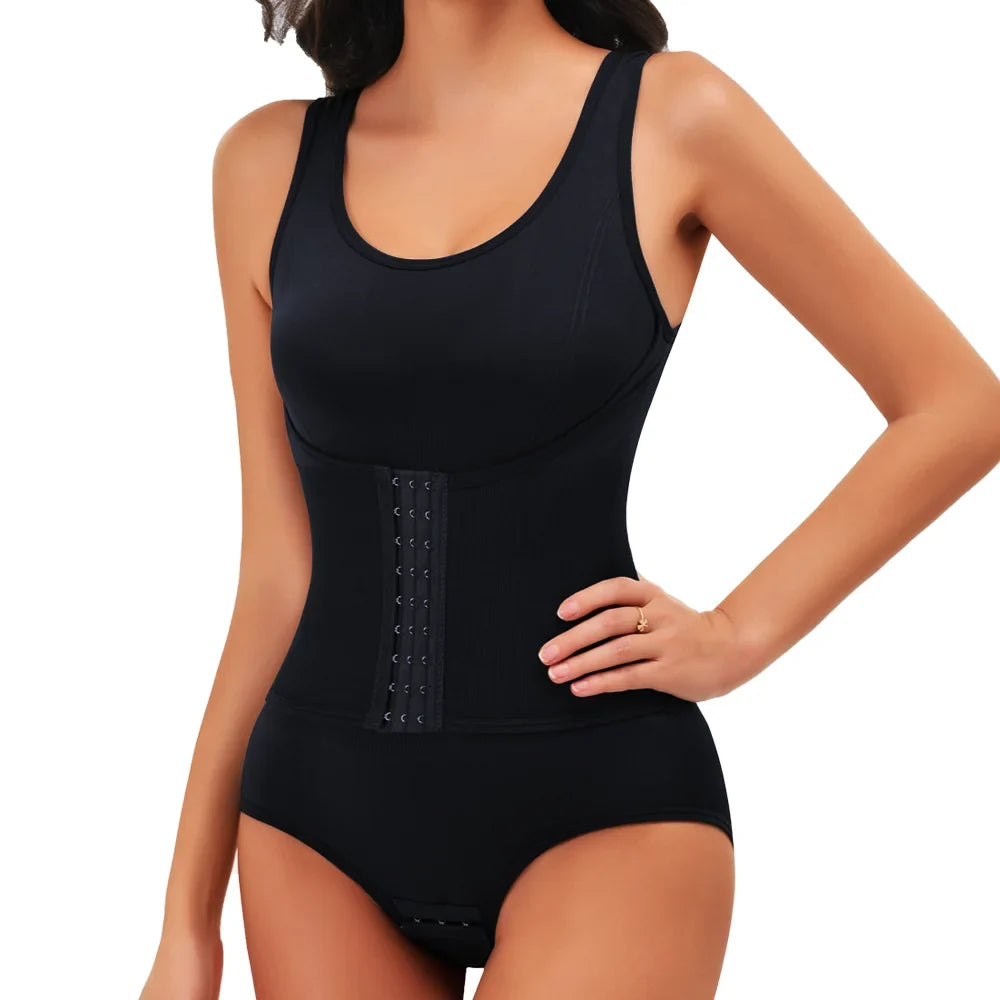 Women Bodysuit Shapewear with Hooks Belts Tummy Control Fajas Body Shaper Waist Trainer Belly Slimming Cincher Corset Tops