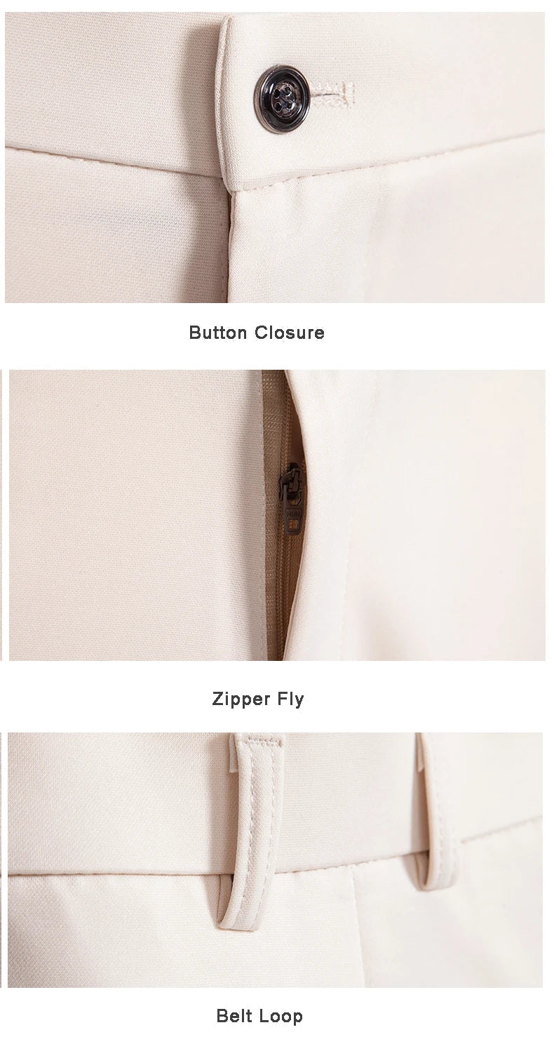 Summer Spring Male Casual Pants Business Suit Pants Khaki Classic Men's Dress Pants Flexible Office Clothes