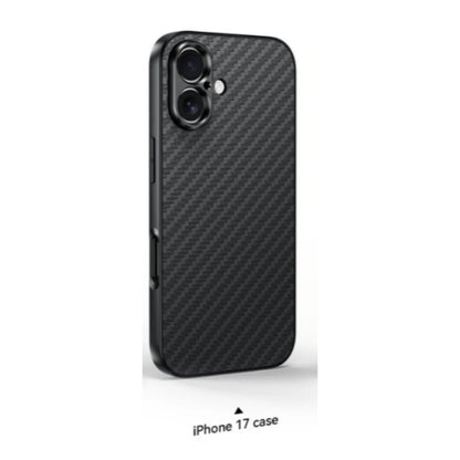 17mm Carbon Fiber Thread Phone Case For iPhone 17 Pro Max 17mm Interface Phone Case iPhone 17 Series Photography Accessories