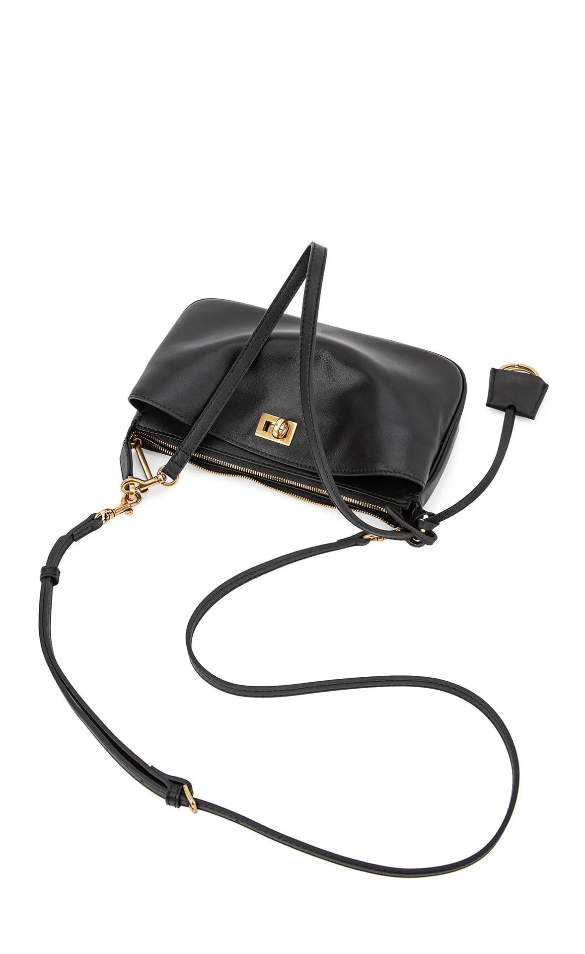 2026 Spring New Luxury Brand Women Shoulder Bags Split Leather Black Handbags Women Fashion Gold Buckle Underarm Bags
