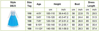 Children Carnival Blue Sequins Elsa Cosplay Dress Girls Elegant Blue Princess Costume Kids Halloween Birthday Party Clothes