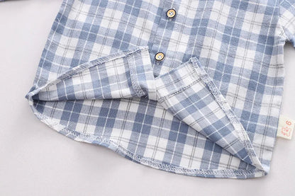 New Spring Autumn Baby Clothes Suit Children Boys Fashion Plaid Shirt Vest Pants 3Pcs/Set Toddler Casual Costume Kids Tracksuits