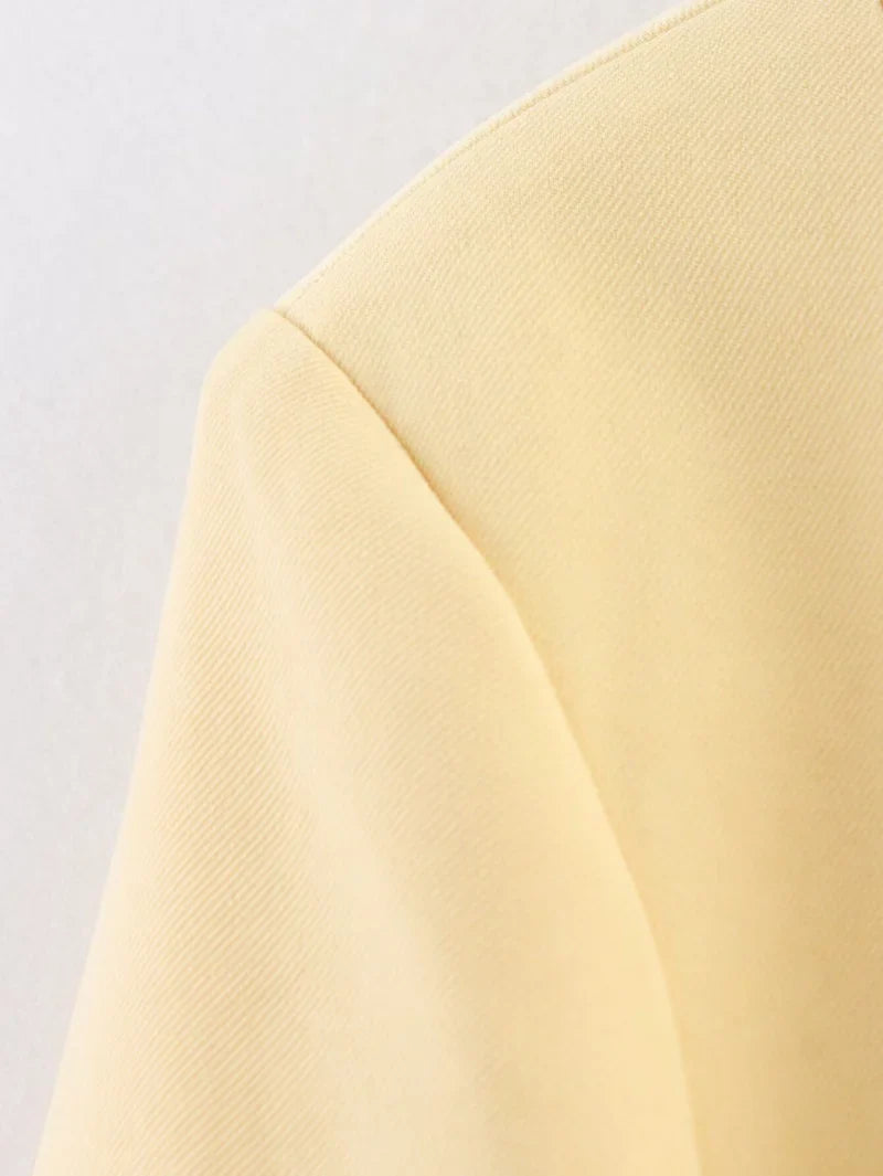 2025  women's new elegant fashion retro round neck cut waist slit long-sleeved casual suit jacket