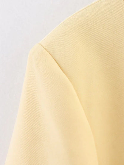 2025  women's new elegant fashion retro round neck cut waist slit long-sleeved casual suit jacket