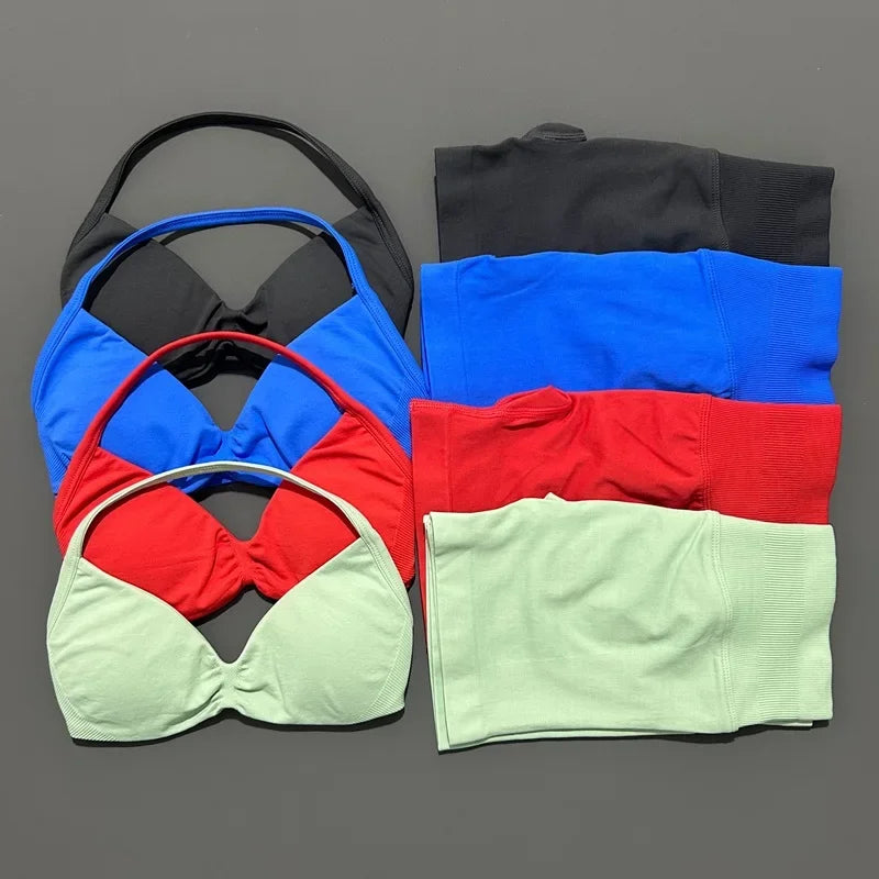 2 Piece Yoga Sets Women  Low Waist Seamless Push Up Bra Scrunch Butt Lift No Digging Comfortable Gym Running Tracksuits
