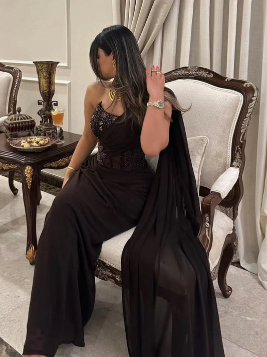 One Shoulder Evening Dress Sequins For Special Events Flowers Prom Dresses Cocktail Wedding Party Dress Customized 2025