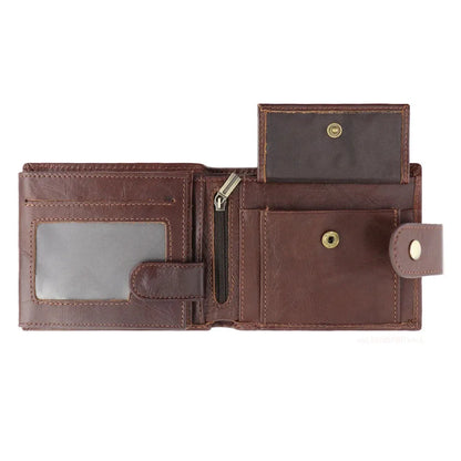 Portefeuille Homme RFID Vintage Cuir Véritable Portefeuilles Homme Porte-cartes Porte-monnaie Sac à main Portefeuille Homme