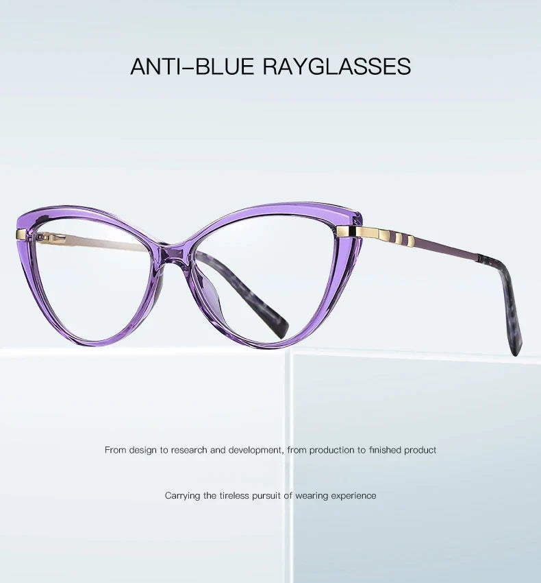 New Cat Eye Optical Glasses Women Myopia Prescription Glasses Hyperopia Reading Glasses Anti Blue Light Computer Eyewear