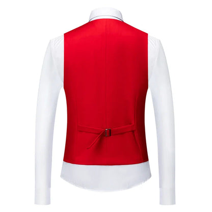 16 Colors ( Jacket + Vest + Pants ) Men's High Quality Formal Business Slim Fit Mens Suit Best Groom Wedding Tuxedos 3 piece Set