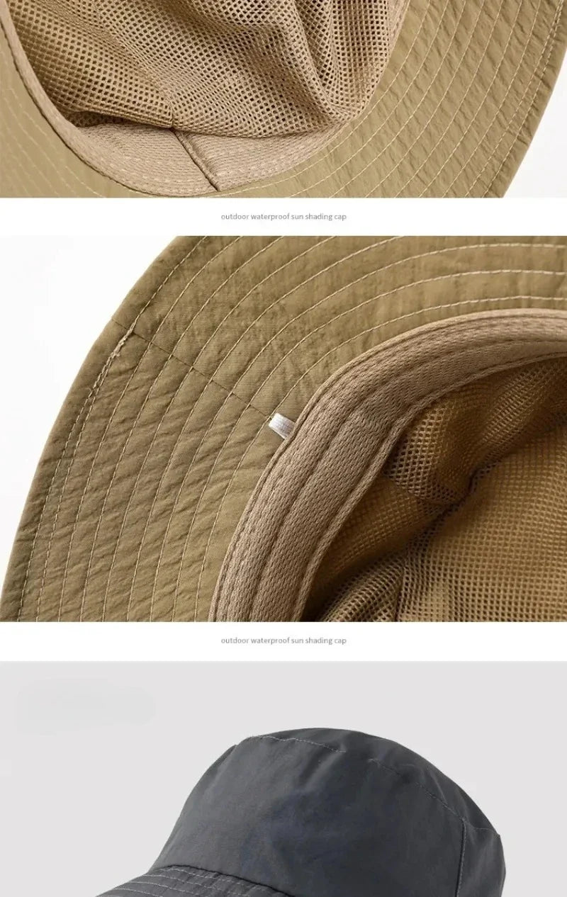 Waterproof Large Size XL62cm Sun Hat Men Women's Sunscreen Mountaineering Big Head Circumference Summer UV Protection Bucket Hat