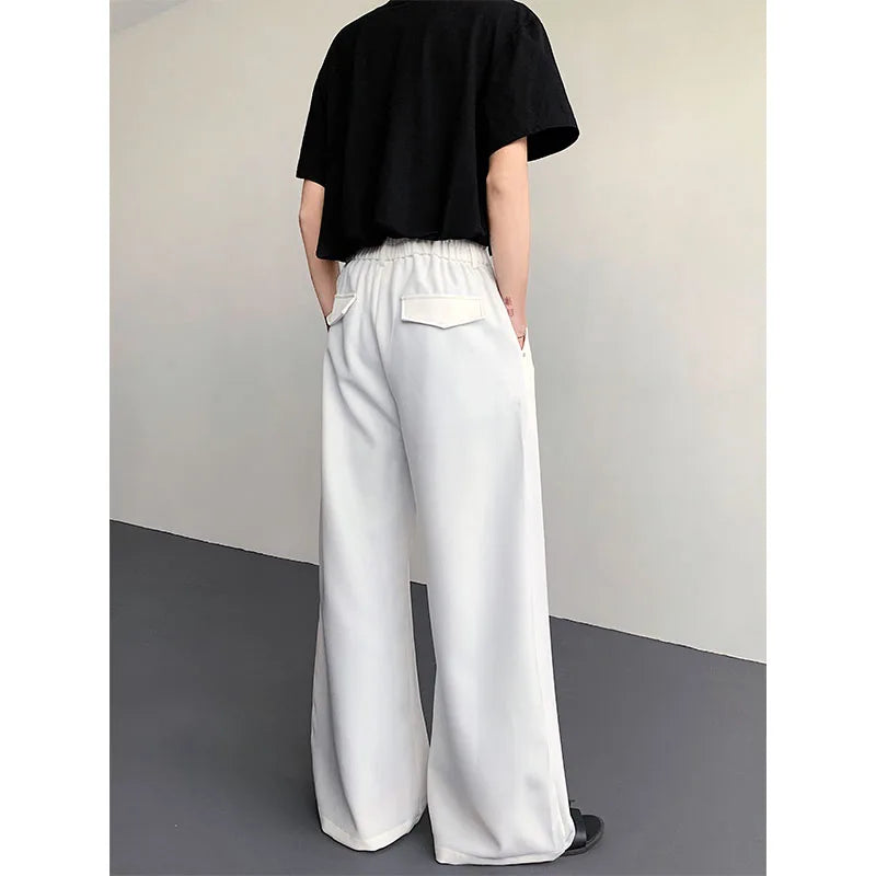 2023 New Black Suit Pants Men Fashion Social Mens Dress Pants Korean Loose Oversized Wide Leg Pants Mens Formal Trousers M-2XL