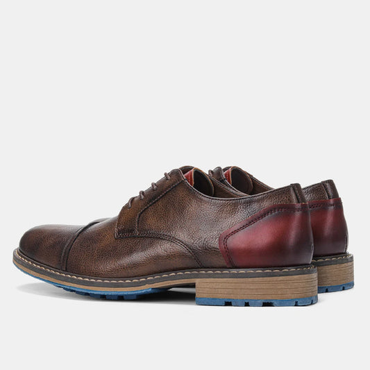 Retro Men Casual leather shoes Cap Toe Oxford Men Derby Shoes Fashion Men Leather Shoes