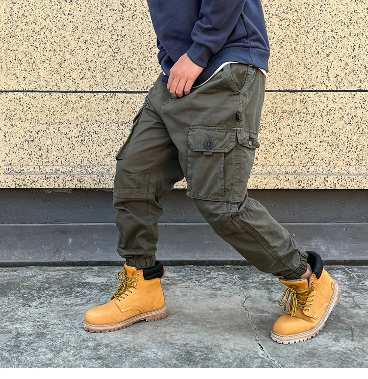 Korean Streetwear Tactical Cargo Pants Japanese Harajuku Casual Plus Size Harem Joggers Men Clothing Multi-Pocket Trousers Male