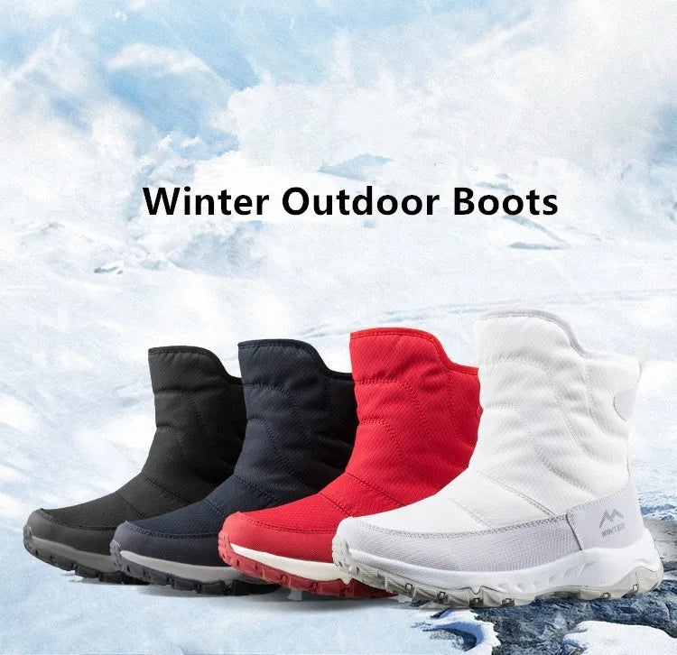 Brand Men Boots Winter Waterproof Snow Boots Unisex High Top Keep Warm Plus Outdoor Ankle Boots Male Cotton Casual Sneakers