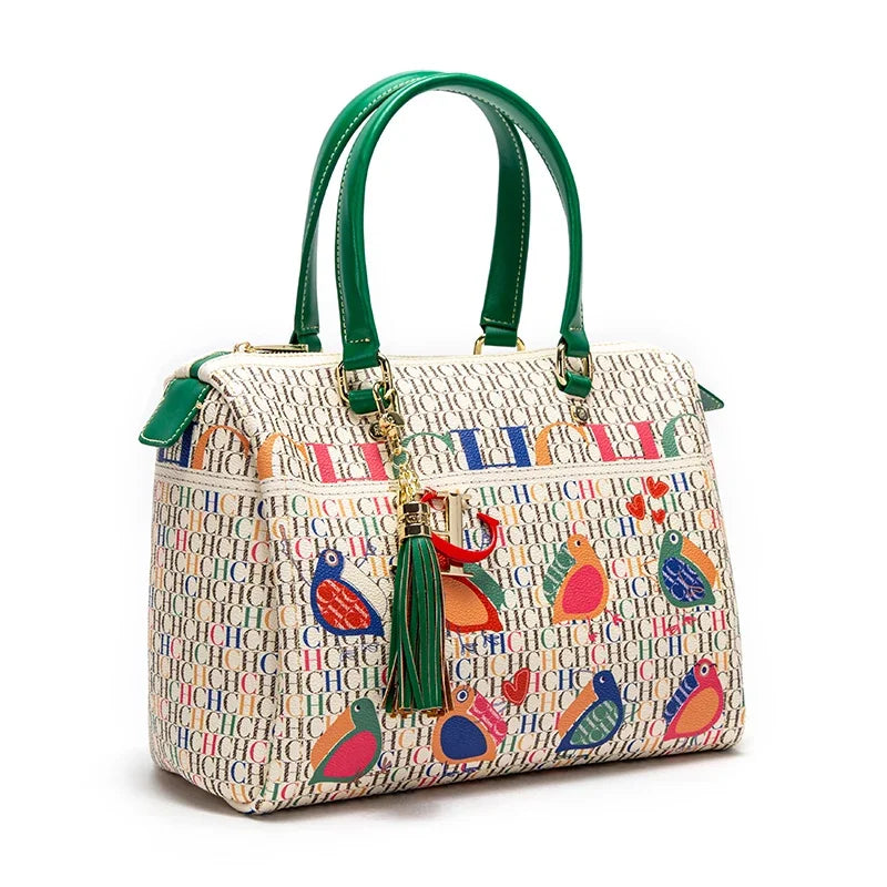Colorful Print Design Spacious New-Style Women's Tote Bag Unique Prints Fashionable Women's Clutch Bag