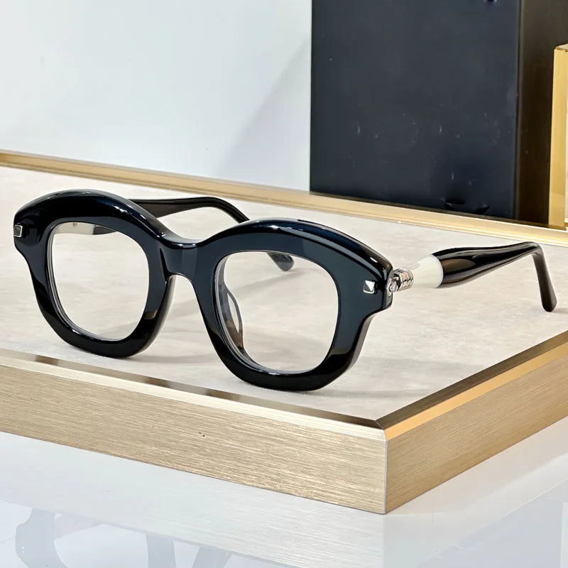 Handmade Sunglasses Men Women Thick Acetate Germany Trendy Luxury Brand Square Design Classical Cat Eye UV400with Case