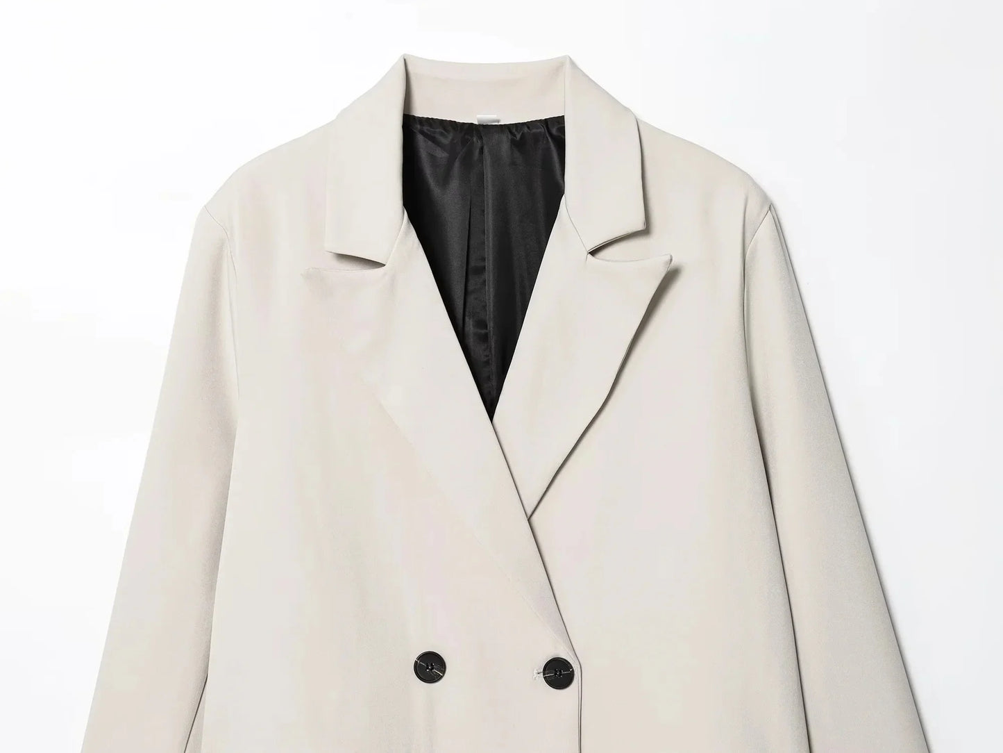 Fall Elegant Lady Commute Blazer Lapel Double-breasted Blazer Coat 2025 Spring Autumn Fashion Minimalist Office Women Blazer