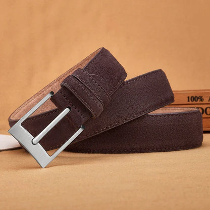 Sude Belt Cow Genuine Leather For Man And Lady With Oxford Fabric Strap Genuine Leather Luxury Pin Buckle Blue Belts